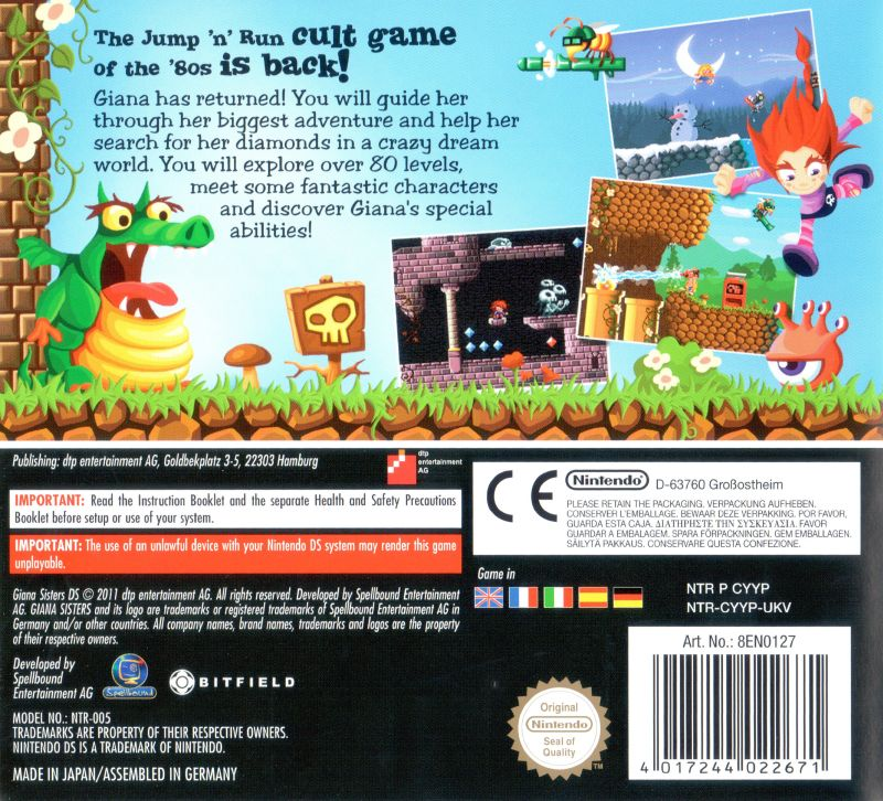 Giana Sisters DS — box-2D-back (EU)