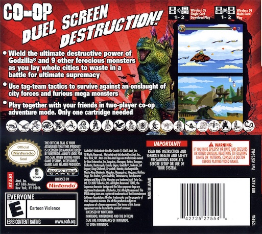 Godzilla Unleashed - Double Smash — box-2D-back (US)