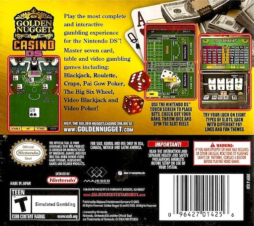 Golden Nugget Casino Ds — box-2D-back (US)