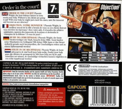 Phoenix Wright - Ace Attorney — box-2D-back (EU)