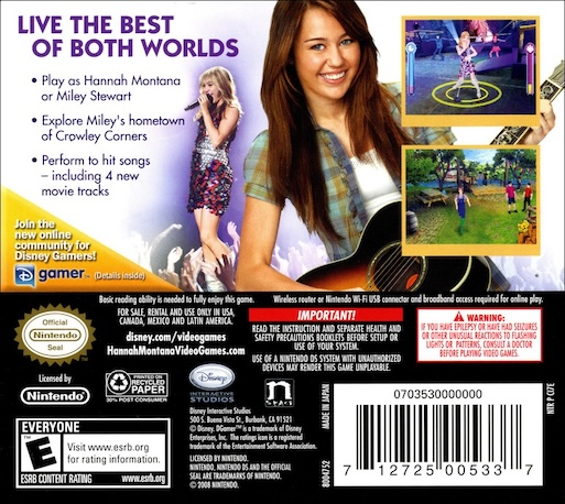 Hannah Montana - The Movie — box-2D-back (US)