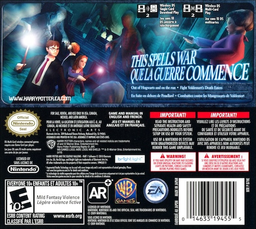 Harry Potter Et Les Reliques De La Mort - Première Partie — box-2D-back (US)