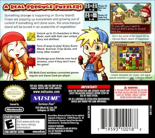 Harvest Moon - Frantic Farming — box-2D-back (US)