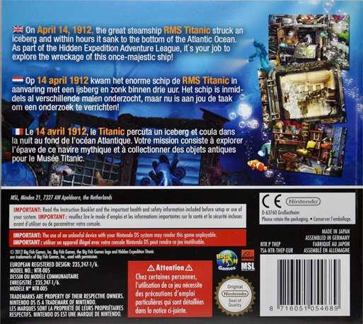 Hidden Expedition - Titanic — box-2D-back (EU)
