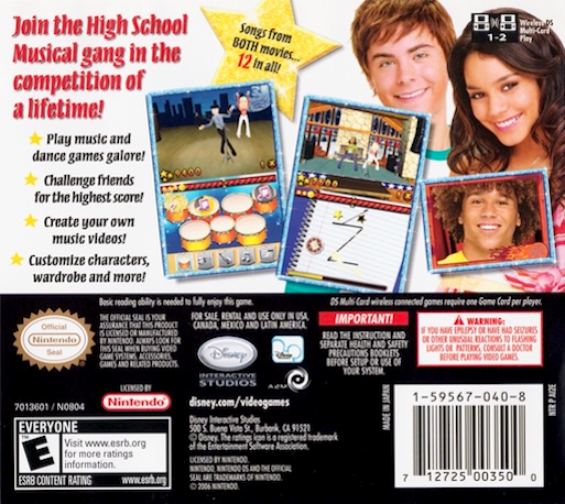 High School Musical - Makin' The Cut! — box-2D-back (US)