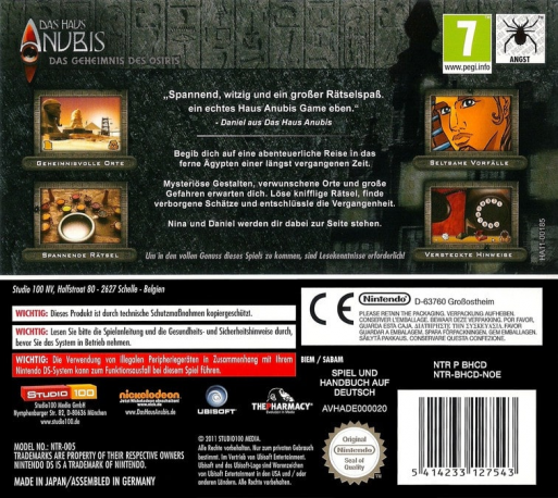 Huis Anubis, Het - Het Geheim van Osiris — box-2D-back (DE)