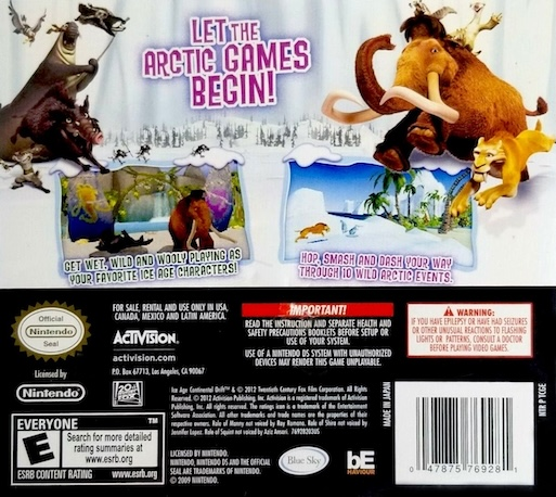 Age De Glace 4 - La Dérive Des Continents - Jeux De L'arctique !, L' — box-2D-back (US)