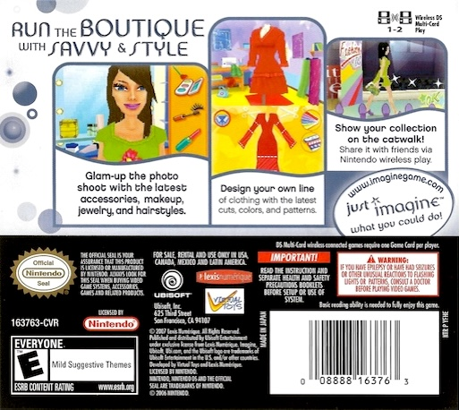 Imagine - Fashion Designer — box-2D-back (US)
