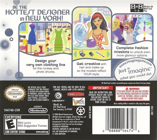 Imagine Fashion Designer New York — box-2D-back (US)