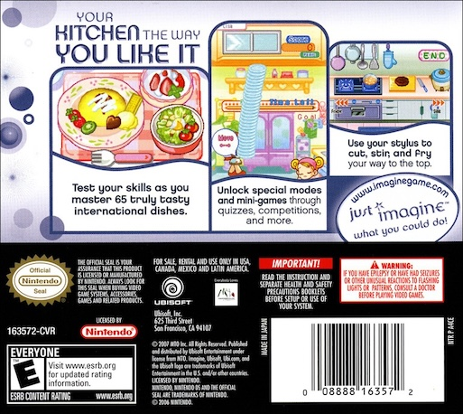 Imagine - Master Chef — box-2D-back (US)