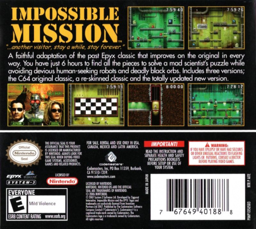 Impossible Mission — box-2D-back (US)