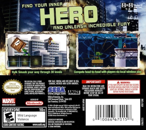 Incredible Hulk, The — box-2D-back (US)