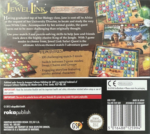 Jewel Link - Safari Quest — box-2D-back (EU)