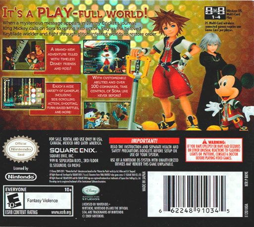 Kingdom Hearts Re:coded — box-2D-back (US)