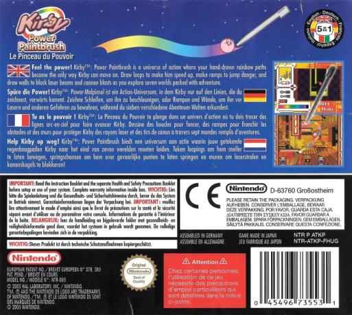 Kirby - Canvas Curse — box-2D-back (EU)