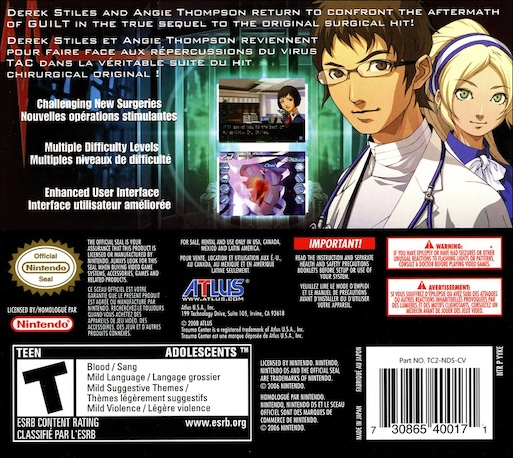 Trauma Center - Under The Knife 2 — box-2D-back (US)