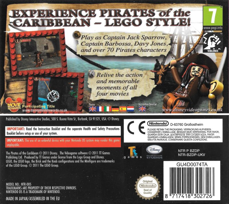 Lego Pirates Des Caraïbes - Le Jeu Vidéo — box-2D-back (EU)