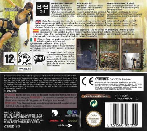 Tomb Raider - Legend — box-2D-back (EU)