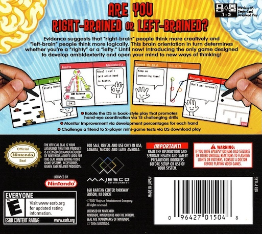Left Brain, Right Brain - Use Both Hands, Train Both Sides — box-2D-back (US)