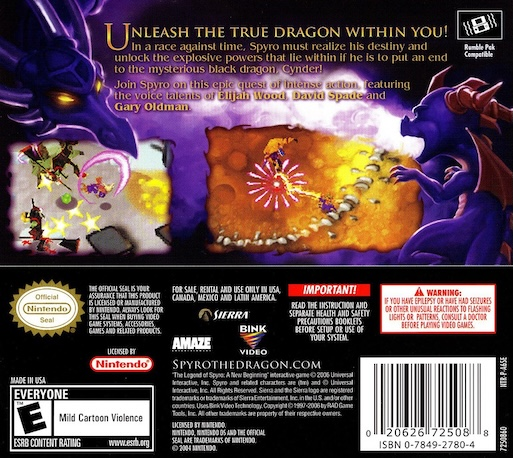 Legend Of Spyro - A New Beginning, The — box-2D-back (US)