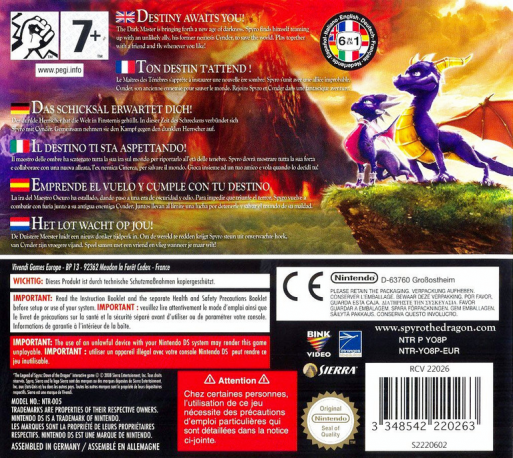 Légende De Spyro - Naissance D'un Dragon, La — box-2D-back (EU)