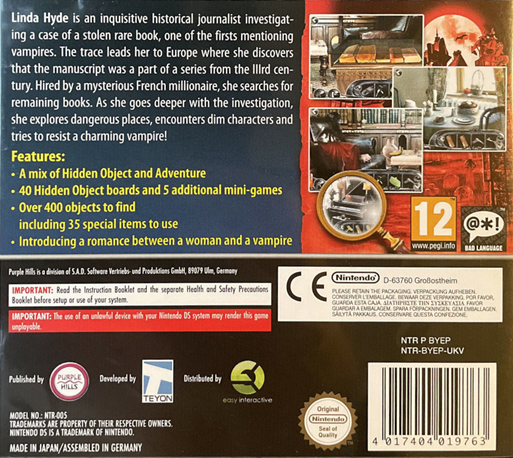 Linda Hyde - Vampire Mansion — box-2D-back (EU)