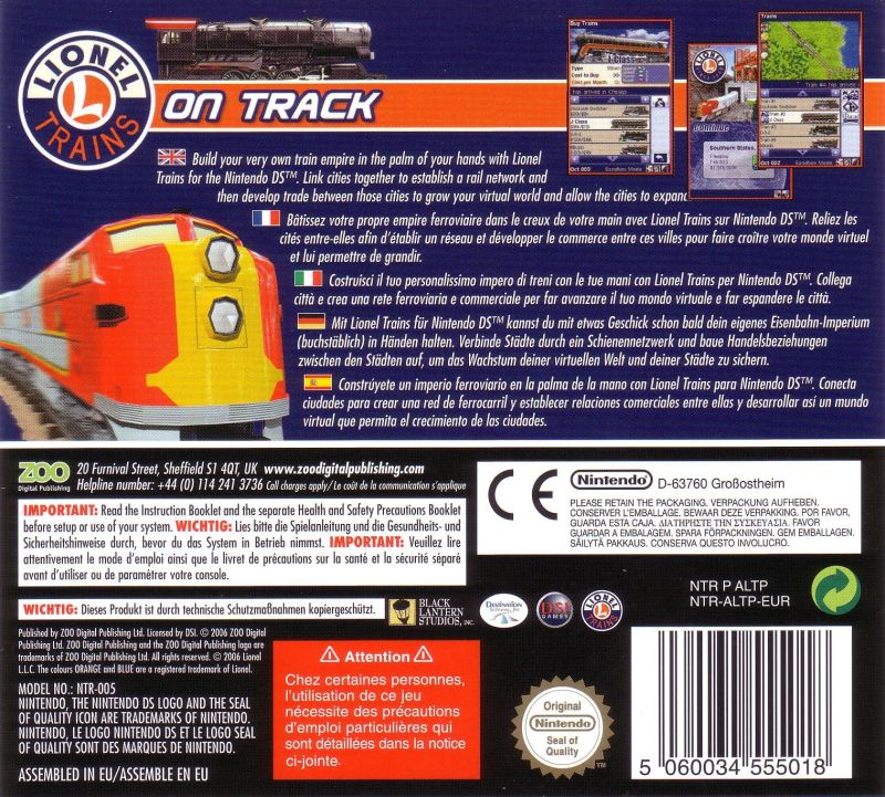 Lionel Trains - On Track — box-2D-back (EU)