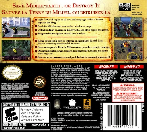 Seigneur Des Anneaux - L'age Des Conquêtes, Le — box-2D-back (US)