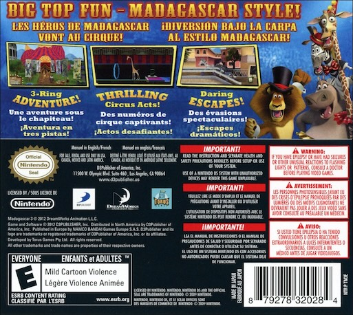 Madagascar 3 - Europe's Most Wanted — box-2D-back (US)