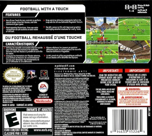 Madden NFL 07 — box-2D-back (US)