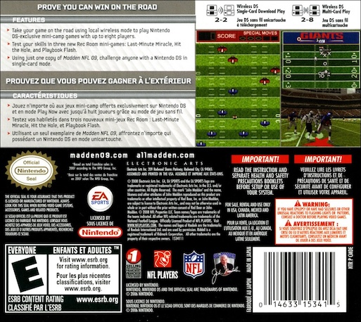 Madden Nfl 09 — box-2D-back (US)