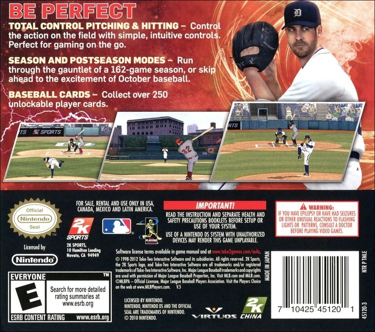 Major League Baseball 2k12 — box-2D-back (US)
