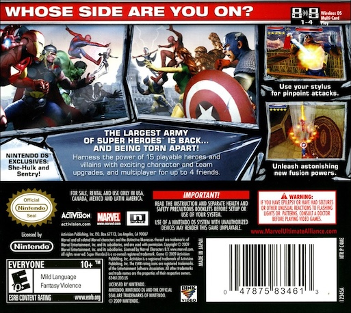 Marvel Ultimate Alliance 2 — box-2D-back (US)