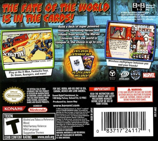 Marvel Trading Card Game — box-2D-back (US)