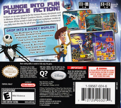 Meteos Disney Magic — box-2D-back (US)