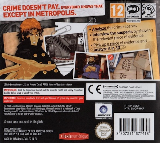 Metropolis Crimes — box-2D-back (EU)