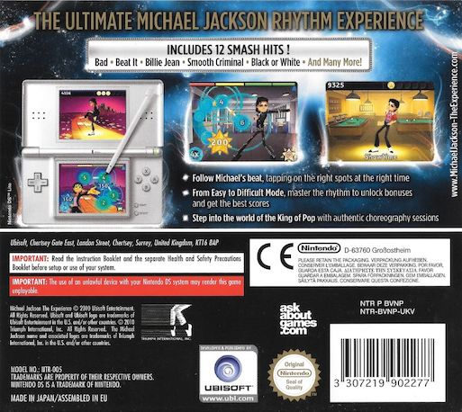Michael Jackson - The Experience — box-2D-back (US)