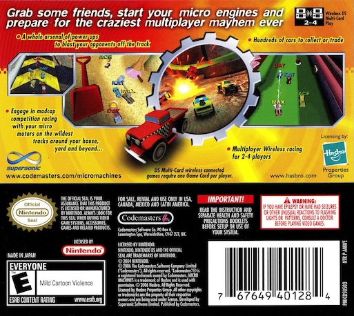 Micro Machines V4 — box-2D-back (US)