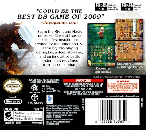 Might And Magic - Clash Of Heroes — box-2D-back (US)
