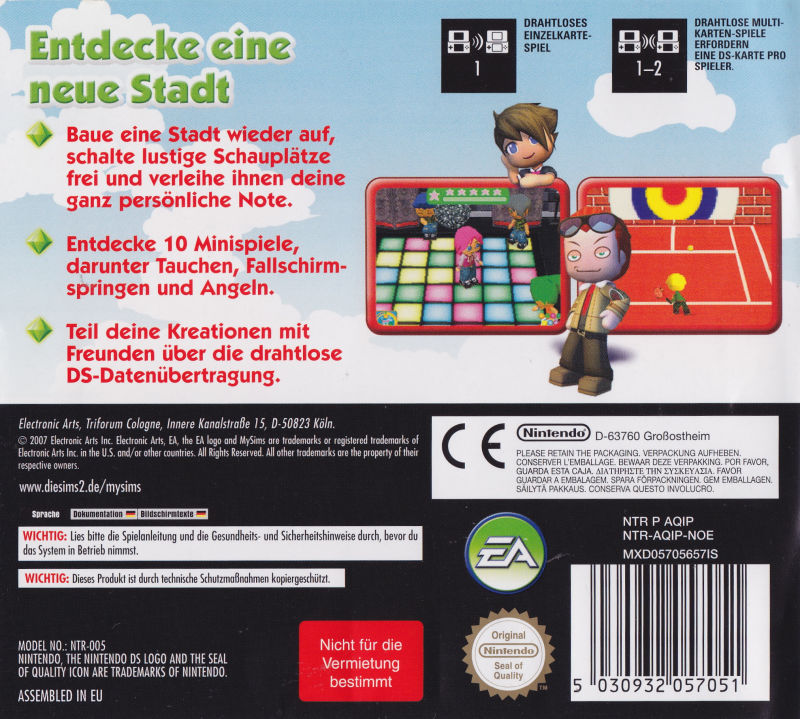 Mysims — box-2D-back (DE)