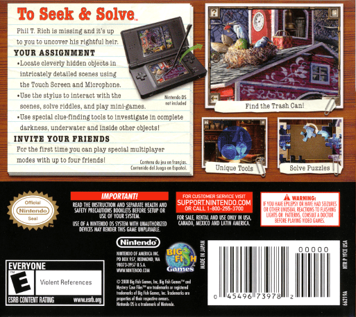 Mystery Case Files - Millionheir — box-2D-back (US)