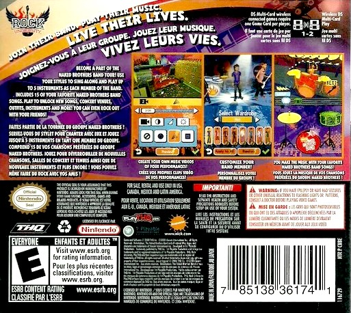 The Naked Brothers Band - The Video Game — box-2D-back (US)