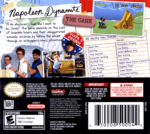 Napoleon Dynamite - The Game — box-2D-back (US)