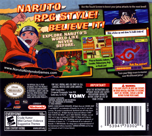 Naruto - Path Of The Ninja — box-2D-back (US)