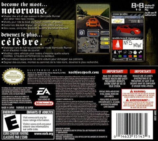 Need For Speed - Most Wanted — box-2D-back (US)