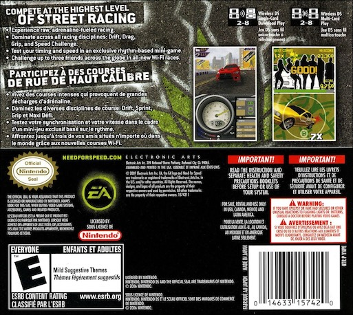 Need For Speed Prostreet — box-2D-back (US)