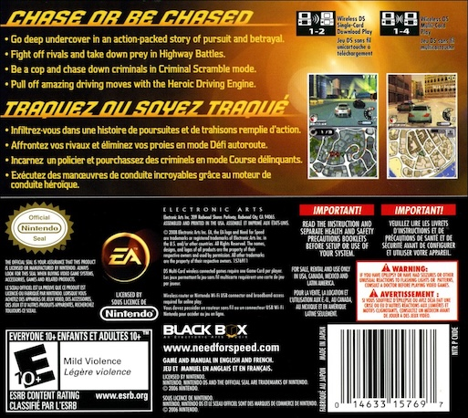 Need for Speed - Undercover — box-2D-back (US)