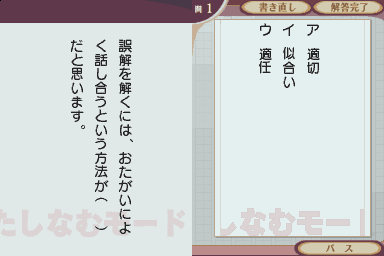 Nihongo Bunshou Nouryoku Kentei Kyoukai Kyouryoku - Tadashii Nihongo Ds — ss (JP)