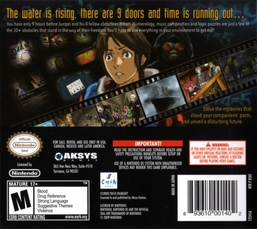 999 - Nine Hours Nine Persons Nine Doors — box-2D-back (US)