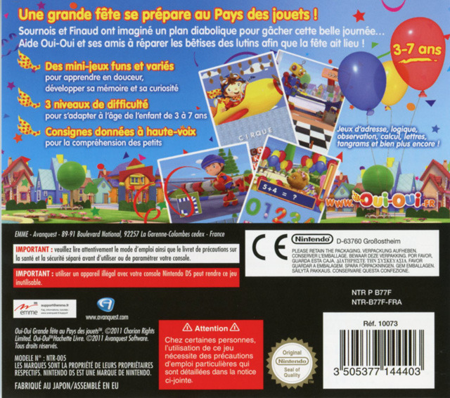Oui-oui - Grande Fête Au Pays Des Jouets — box-2D-back (FR)
